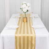 Elevate Your Table Setting with the Champagne Satin Stripe Table Runner
