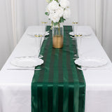 Elevate Your Event with the Hunter Emerald Green Satin Stripe Table Runner