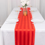 Elevate Your Table Setting with the Red Satin Stripe Table Runner