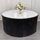 Add a Touch of Elegance with the Black Premium Big Payette Sequin Table Skirt