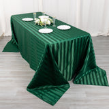 Add a Touch of Elegance with the Hunter Emerald Green Satin Stripe Tablecloth