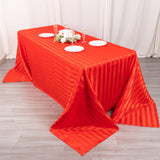 Create a Stunning Tablescape with the Red Satin Stripe Tablecloth