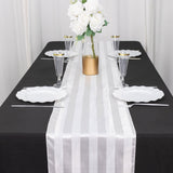 Elevate Your Event with the White Satin Stripe Table Runner